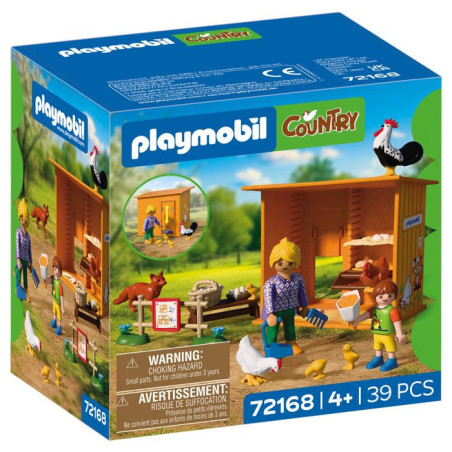 PLAYMOBIL 72168 Récolte d'oeufs au poulailler, renard, Country la ferme, 39 pieces, des 4 ans
