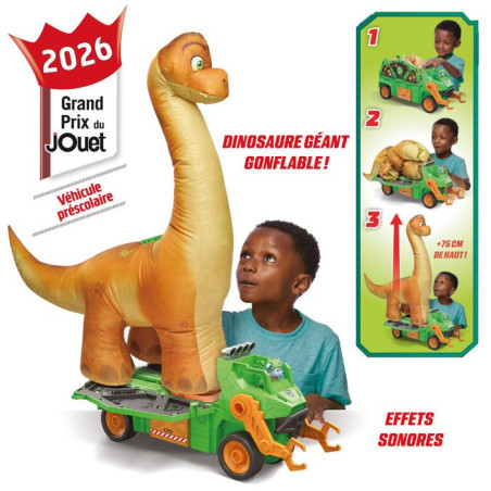 Véhicule Megasaurus La Pat' Patrouille - Dinosaure Gonflable de 75cm + Rocky - SPIN MASTER - A partir de 3 ans