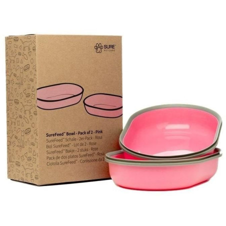 SUREFEED Bol simple - Lot de 2 (rose)