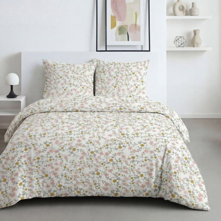 Parure de Lit - 240 x 220 cm - Coton Imprimé Floral - Type Liberty - TODAY SUNSHINE