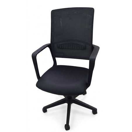 Chaise de bureau en maille avec roulettes couleur noire