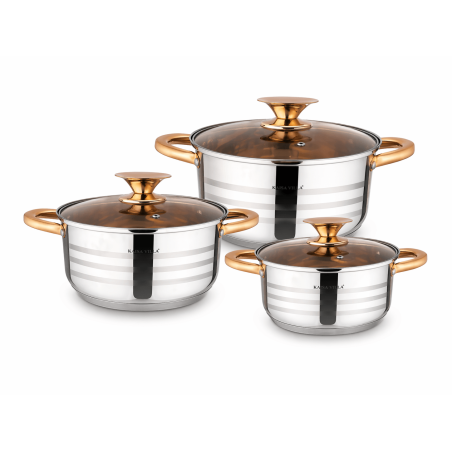 Batterie de cuisine 6 pièces en inox 5 couches