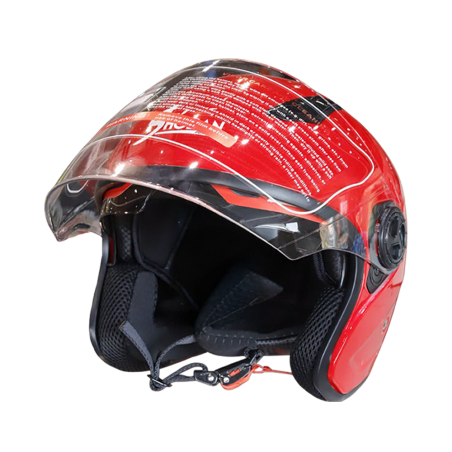 SHODAN casque jet double visière SH-585 TAILLE XXL rouge brillant et solide