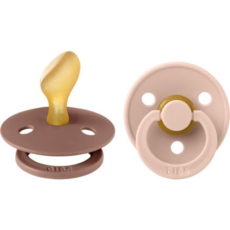 Sucette bébé - BIBS - Colour - Embout anatomique - Pack de 2 - Caoutchouc naturel - Taille 2 Blush Woodchuck