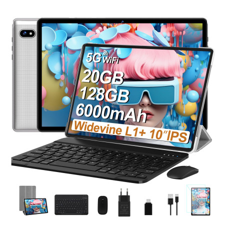Tablette tactile Android avec Gemini AI - 10" - 128Go ROM(2 To TF Extensible) Noir