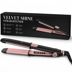 Lisseur cheveux Professionnel 2 en 1 GOLDEN GOODS – lisser & boucler, plaques flottantes en titane Noir