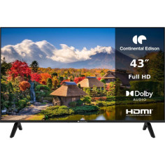 TV LED CONTINENTAL EDISON CELED43FHD26B6 43'' (109 cm) – FHD – Dalle LED – 3 HDMI – 2 USB – Noir