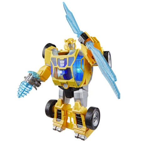 Figurine Bumblebee L'étincelle de puissance de 28&nbsp;cm avec sons et lumieres, conversion rapide, Transformers CYBERWORLD, des 6