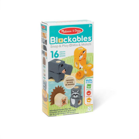 Blockables Les Animaux de la Foret Melissa & Doug - 16 Pieces en Bois FSC - SPIN MASTER - A partir de 2 ans