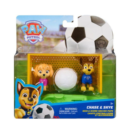 Pack Chase et Stella Football La Pat' Patrouille - 2 Figurines + Cage de But - SPIN MASTER - A partir de 3 ans