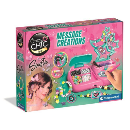Coffret Bijoux Message Creations Swiftie - Clementoni - Perles, Strass & Cordons Élastiques - Bracelets et Colliers a Personnal