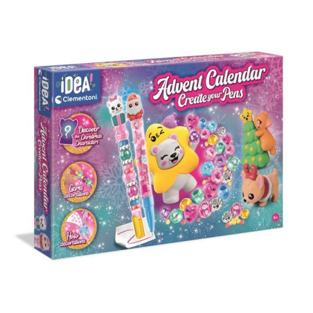 Calendrier de l'avent - Édition Atelier des Stylos - Clementoni - 24 surprises - Stylos et accessoires inclus - Des 6 ans