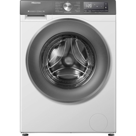 Lave-linge hublot HISENSE W9043BWS3S - 9 kg - Vapeur - 1400 trs/min - Classe A-10% - Vapeur - Connecté - Blanc