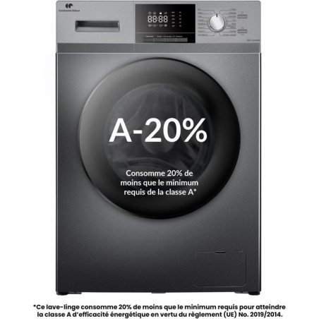 Lave-linge hublot - CONTINENTAL EDISON - CELL12140ISP - 12kg - Induction - 60 cm - 1400 trs/min - Silver