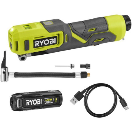 RYOBI Gonfleur 4V USB Lithium pneus vélo ballons - batterie 2Ah + chargeur - RI4-120G