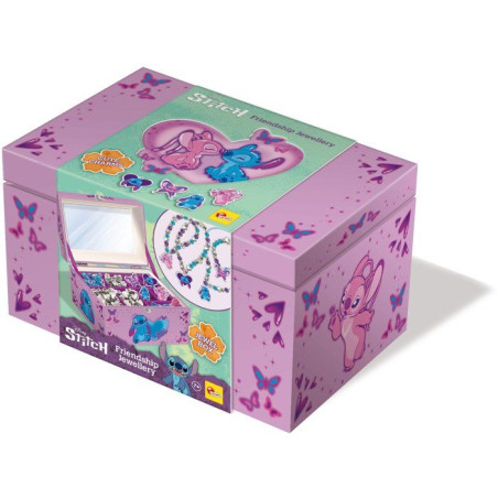 Coffret bijoux et charms de l'amitié - LISCIANI - Stitch - Création de bijoux - Boîte a bijoux - Perles incluses