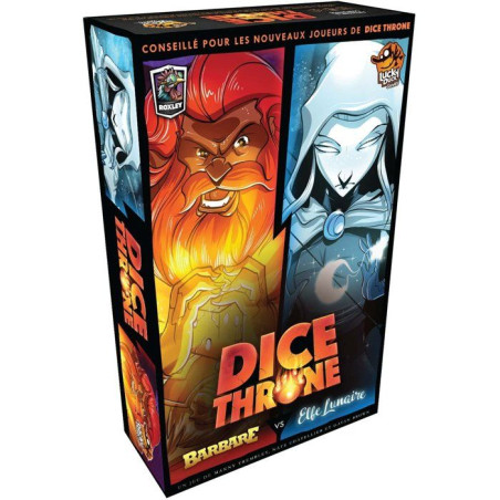 Dice Throne Saison 1 – Barbare vs Elfe Lunaire, jeu de dés stratégique, 2–6 joueurs, des 8 ans