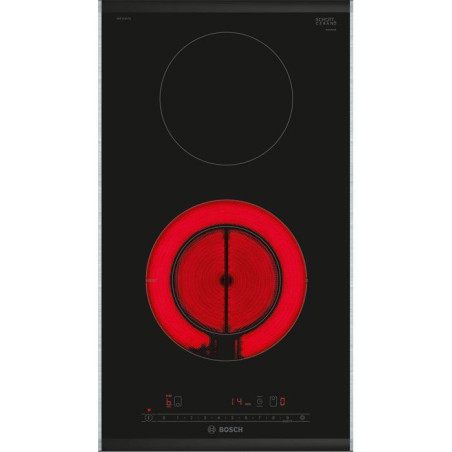 Domino électrique 30 cm - Bosch Serie 6 - 2 feux - H 3,8 x L 30,6 x P 52,7 cm - Noir - PKF375FP2E