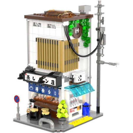CADA Bâtiments - Jeu de construction - Boutique de Bun japonais - 1108 pieces - Des 14 ans - LED inclus