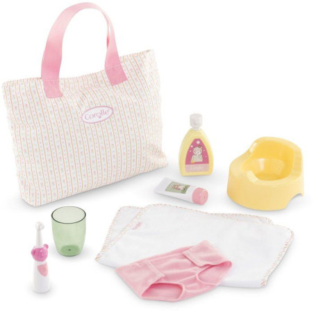 Mes Accessoires Poupons 30/36cm - COROLLE - Coffret Accessoires a Langer - Motif Tulipes