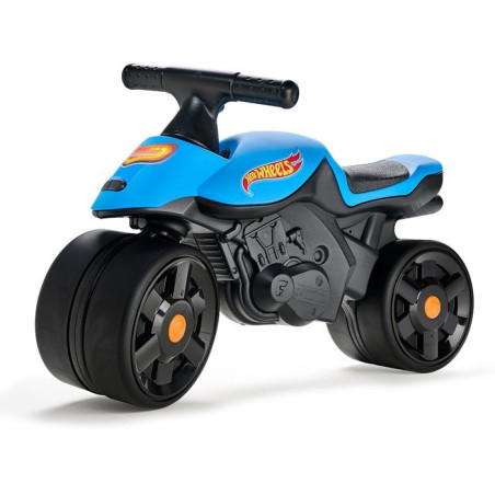 Draisienne - Larges roues - FALK - Moto Racing Hot Wheels - Plastique recyclé - Guidon directionnel - Bleu