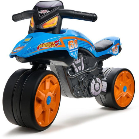 Draisienne - Roues silencieuses - FALK - Moto Hot Wheels - Plastique recyclé - Guidon directionnel - Bleu