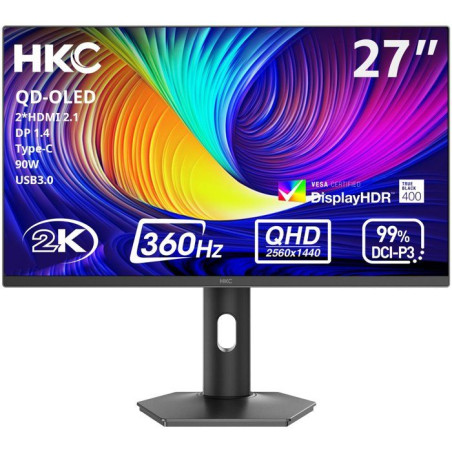 Ecran PC Gamer - HKC - 27 - QHD - 360Hz - Dalle OLED - 0.03ms - GS27QES