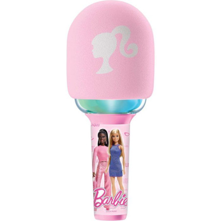 Lexibook - Microphone Karaoke Barbie - 3 modes et 4 effets sur la voix - Recharge USB-C - Bluetooth Sans fil