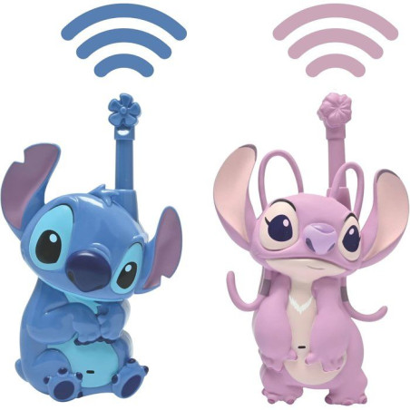 Lexibook, Stitch et Angel, Talkies-Walkies 500m, Jeu de Communication pour Enfant, 2 canaux de Communication, Piles
