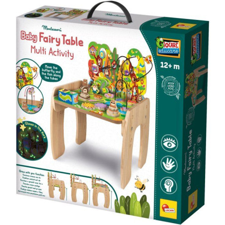 Jouer et Apprendre Table Multi-Activités Fée des Bois - Table d'activités en bois - LISCIANI - Multi-jeux éducatifs
