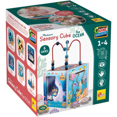 Jouer et Apprendre Cube Sensoriel - Cube multi-activités - LISCIANI - Univers marin