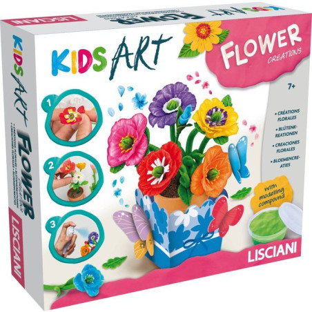 Coffret créatif - LISCIANI - Kids Art Créations Florales - Fleurs parfumées - Modelage créatif - Loisir manuel
