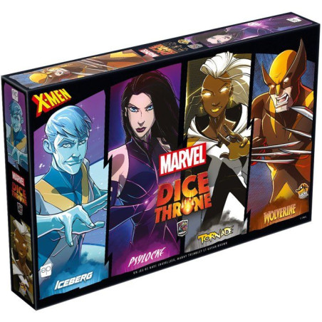 Dice Throne Marvel - Jeu de société - LUCKY DUCK GAMES - Iceman/Psylocke/Storm/Wolverine - 2 a 6 joueurs - Des 8 ans