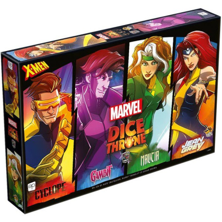 Dice Throne Marvel - Jeu de société - LUCKY DUCK GAMES - Cyclops/Gambit/Rogue/Jean Grey - 2 a 6 joueurs - Des 8 ans