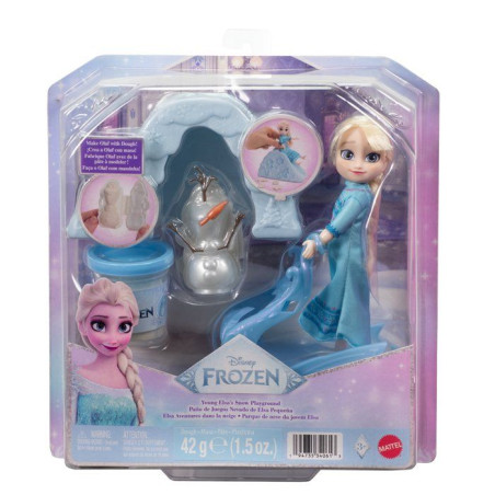 Coffret poupée - DISNEY LA REINE DES NEIGES - Elsa 14 cm - Avec pâte a neige, moule Olaf et luge de glace - Des 3 ans