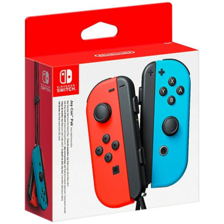 Paire de manettes Joy-Con Rouge Néon & Bleu Néon pour Nintendo Switch (Batterie remplaçable)