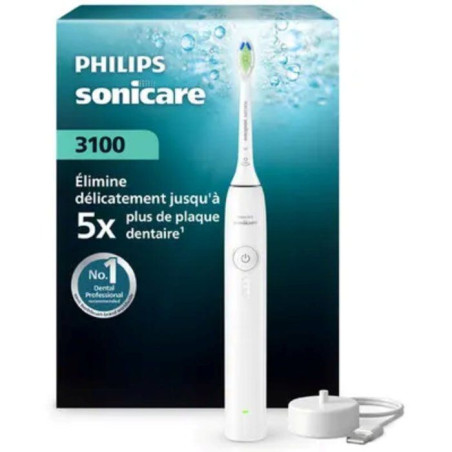 Brosse a dents électrique sonique - PHILIPS - HX4031/21 - blanche - rechargeable - 3 intensités