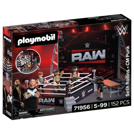 PLAYMOBIL 71956 WWE Coffret collector : Le ring, Légende du catch a collectionner, 152 pieces, des 5 ans
