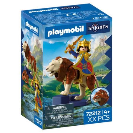 PLAYMOBIL 72212 Lion et chevalier doré, Adventure Les chevaliers, 18 pieces, Des 4 ans