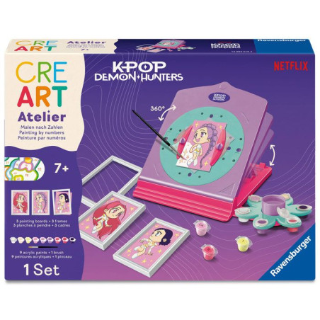 Ravensburger – CreArt Atelier Kpop Demon Hunters – Numéro d'Art – Loisir créatif – Coffret peinture par numéros – D