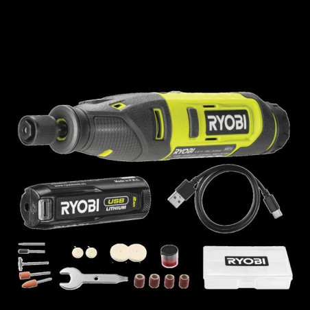 RYOBI Mini-outil rotatif 4V USB Lithium - batterie 2Ah + chargeur - RRT4-120GA15