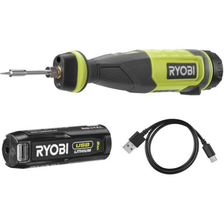 RYOBI Fer a souder 4V USB Lithium - batterie 2Ah + chargeur - RSI4-120G