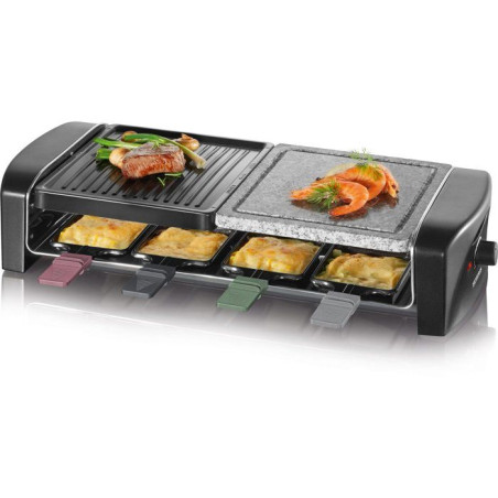 Appareil a raclette 8 personnes - SEVERIN - RG9690 - Plaques de cuisson combinées pierre naturelle + plaque anti adhésive - 14