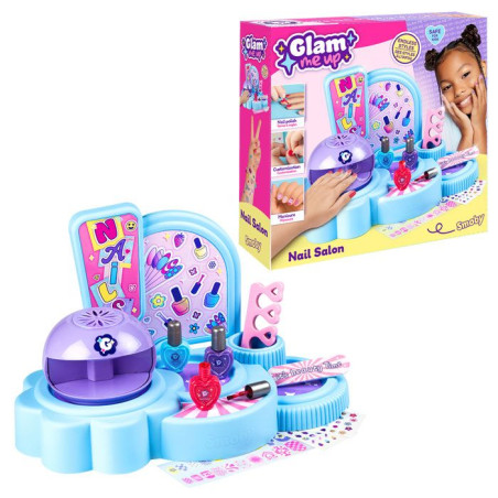 Glam Nail Salon - Glam me Up - Smoby - Studio de manucure pour enfant - 70 designs - 9 accessoires - Des 6 ans