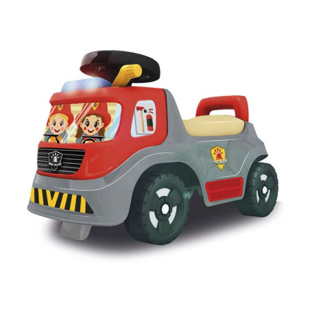 Smoby - Porteur Auto - Camion Pompier - Des 12 mois - Sirene avec lumieres et effets sonores - Coffre de rangement