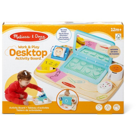 Bureau d'Activités pour Bébé Melissa & Doug - Éveil Sensoriel en Bois - SPIN MASTER - A partir de 12 mois