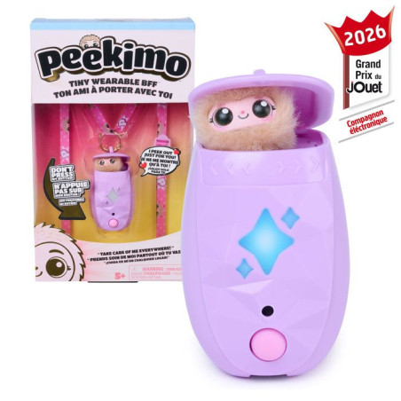 Peekimo Violet - SPINMASTER - Animal interactif et accessoire a porter - Plus de 100 sons & réactions - A Partir De 5 Ans