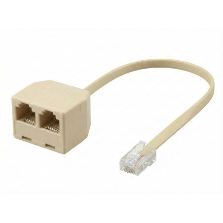 Répartiteur Téléphonique RJ11 6P4C, 1 Mâle vers 2 Femelles