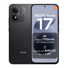 Xiaomi REDMI Note 17, Batterie 7700 mAh, 6+256 Go - Noir