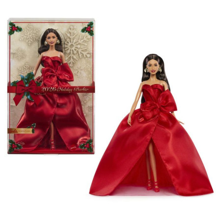Poupée - BARBIE - Joyeuses Fetes Châtain JJX67 - Édition spéciale - Tenue élégante - Collection